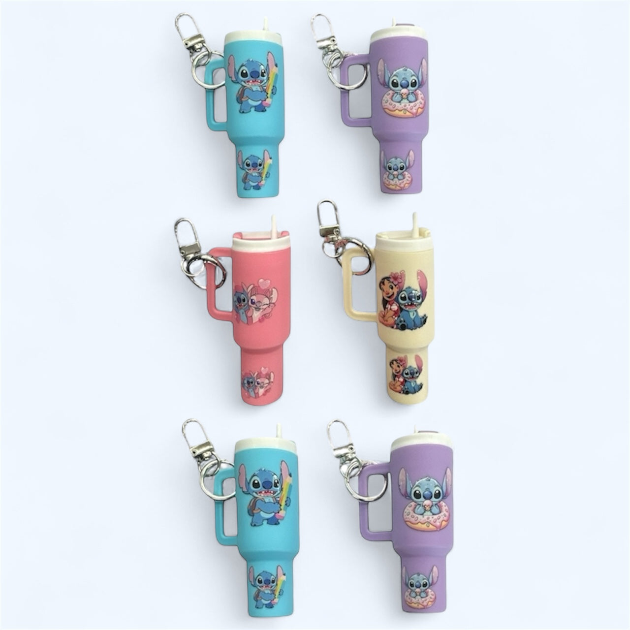 12PCS PACK BLUE ST MINI TUMBLERS KEYCHAIN