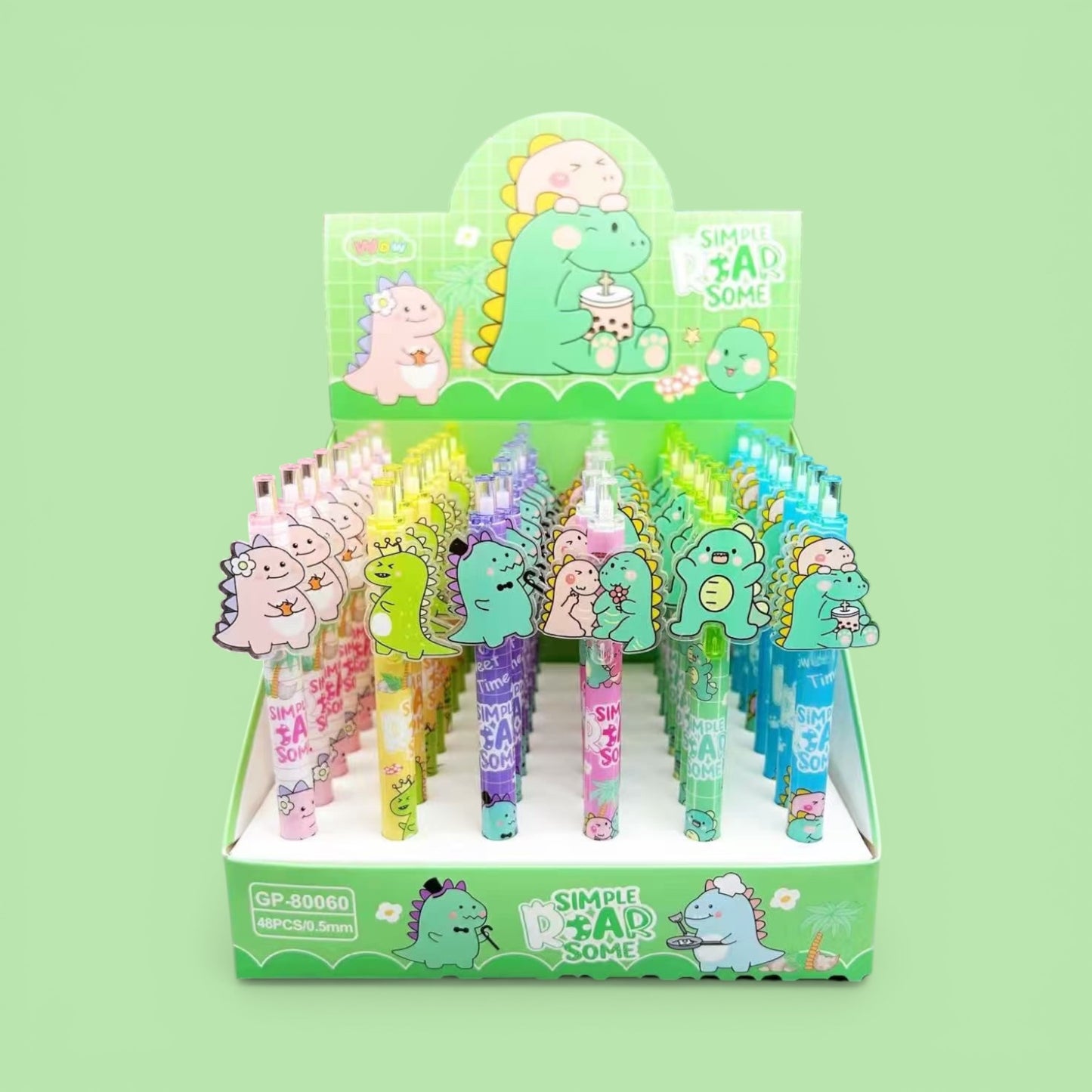 48PCS DISPLAY CUTE DINOSAUR PENS GP-80060