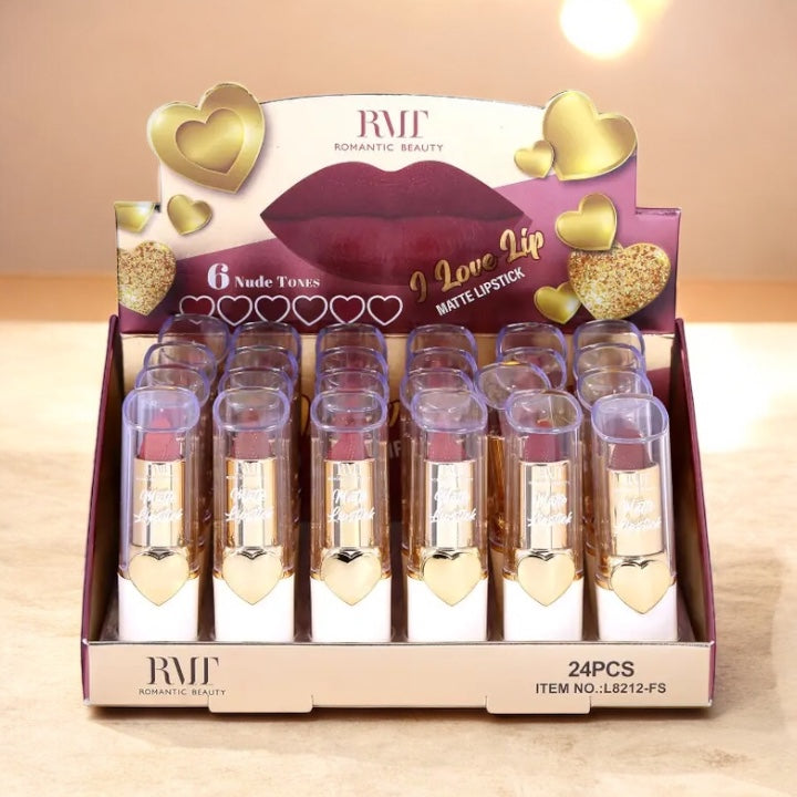 24PCS ROMANTIC BEAUTY I LOVE LIP MATTE LIPSTICK L8212-FS