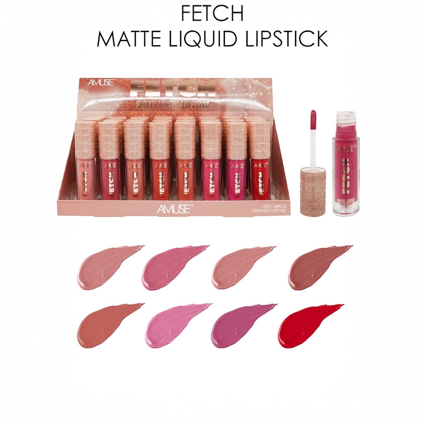 24PCS DISPLAY AMUSE FETCH MATTE LIQUID LIPSTICK LIP2185