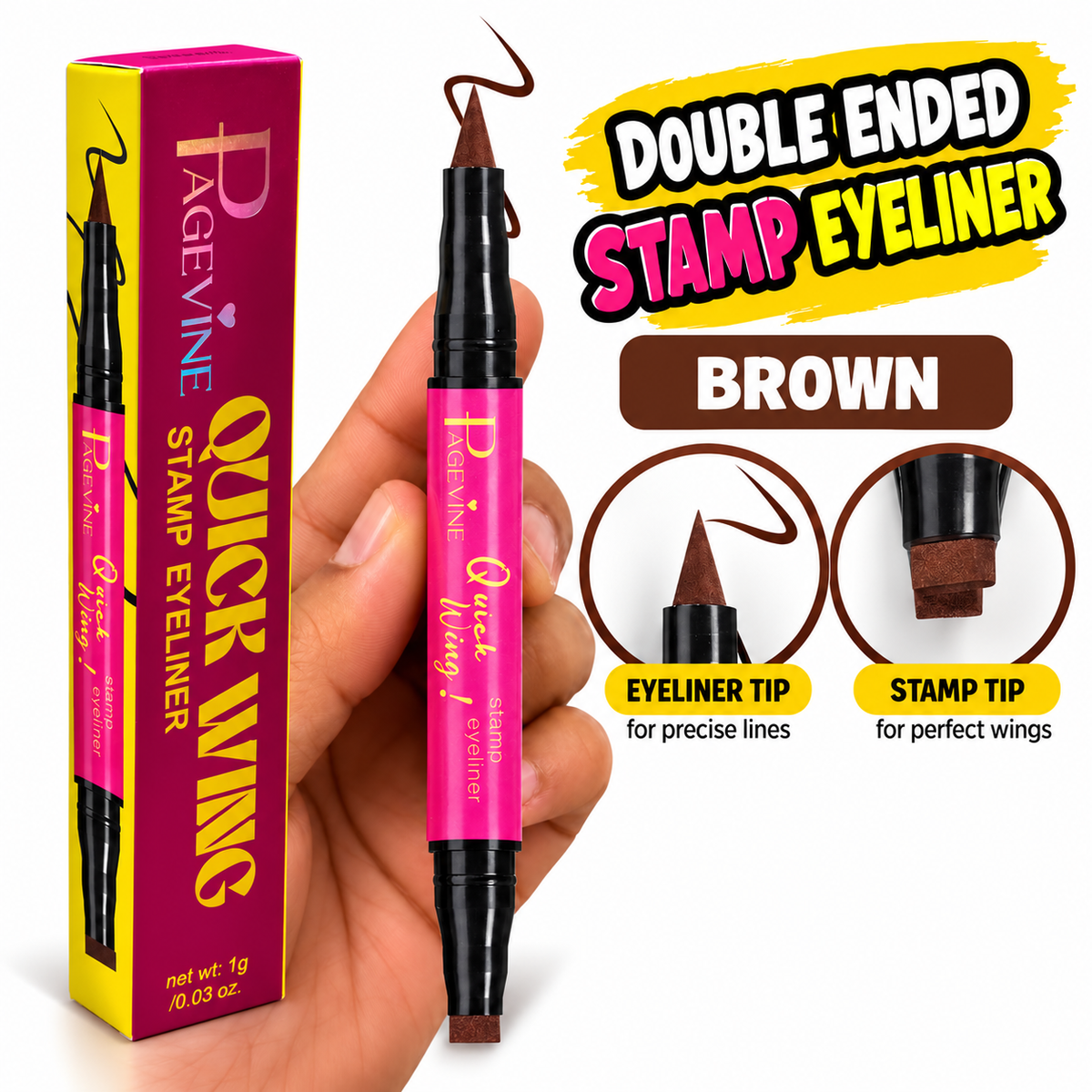 Pagevine Quick Wing Stamp Eye Liner Brown