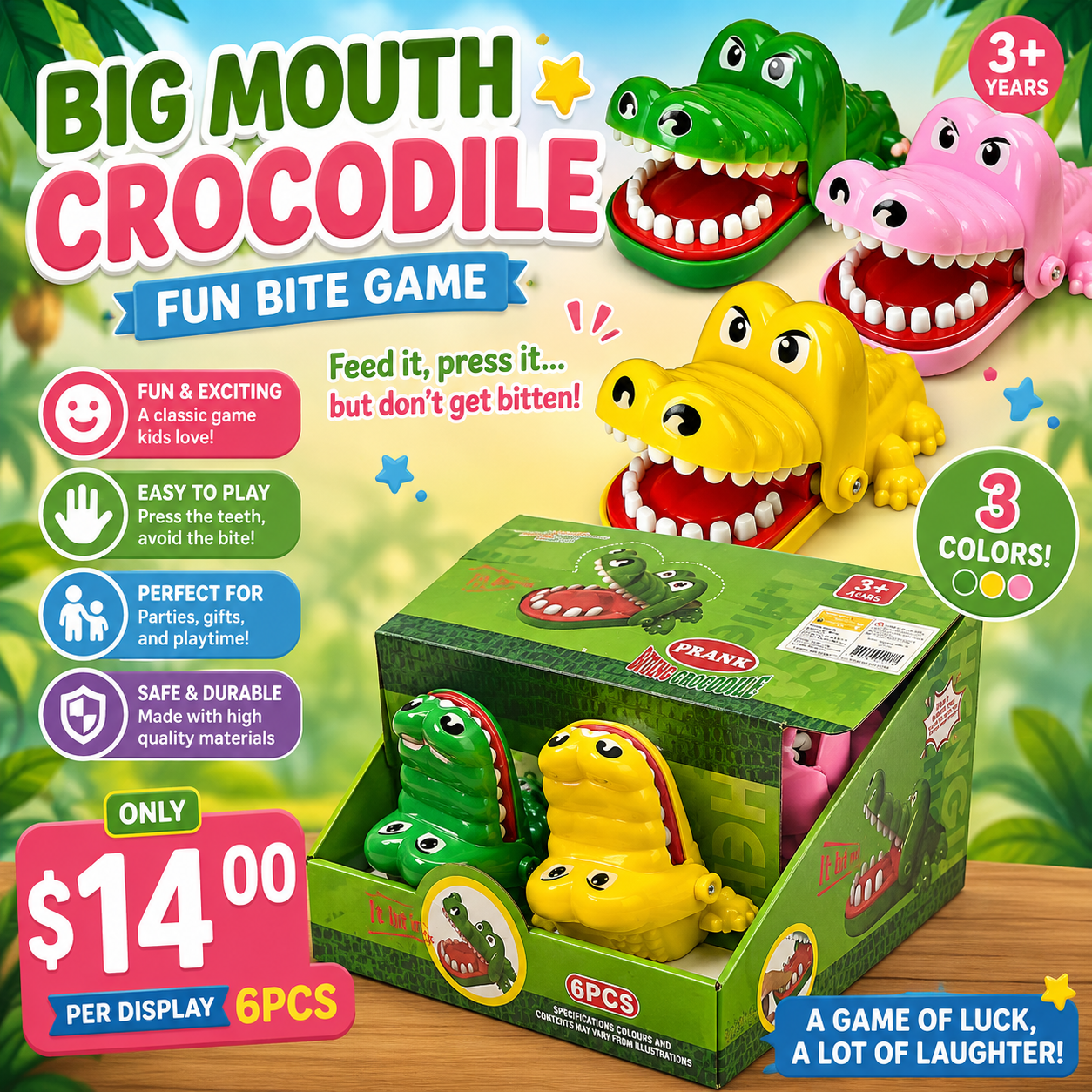 6PCS DISPLAY BITTING CROCODILE ๐ DKT183