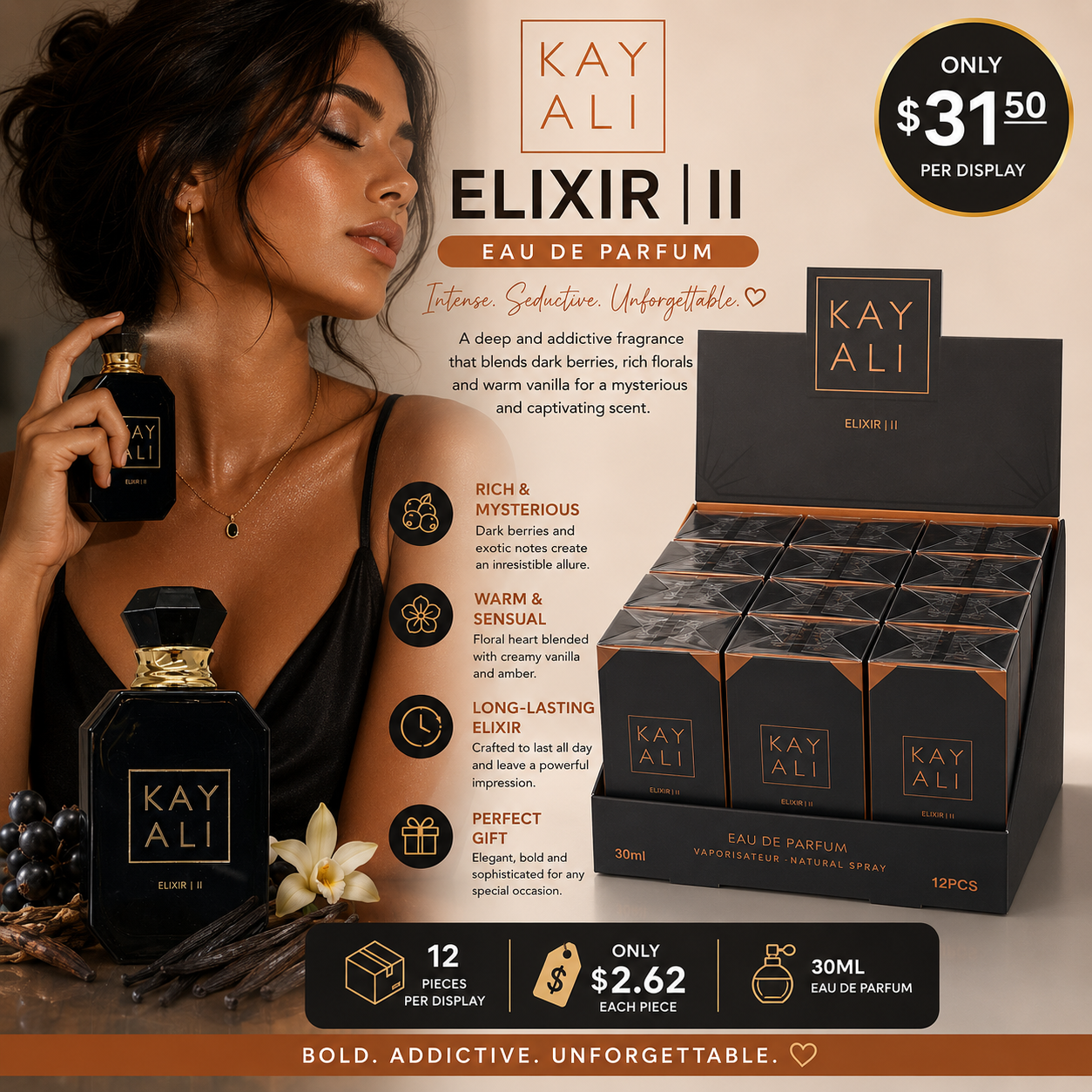 12PCS DISPLAY DUPE KAY ELIXIR 2 45016
