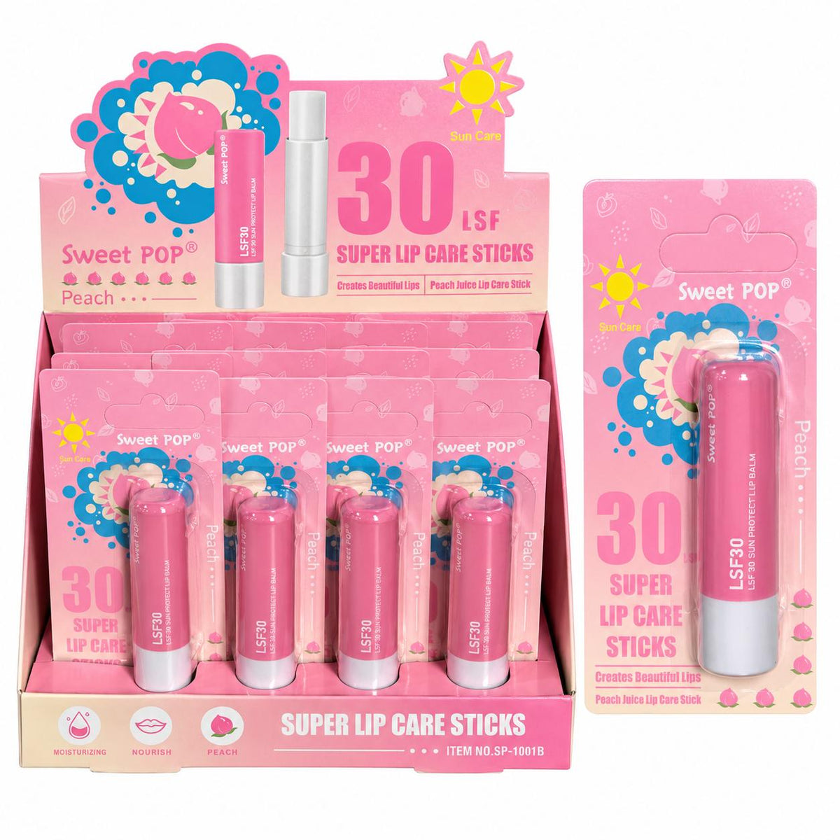 Sweet Pop Peach Super Lip Care Sticks