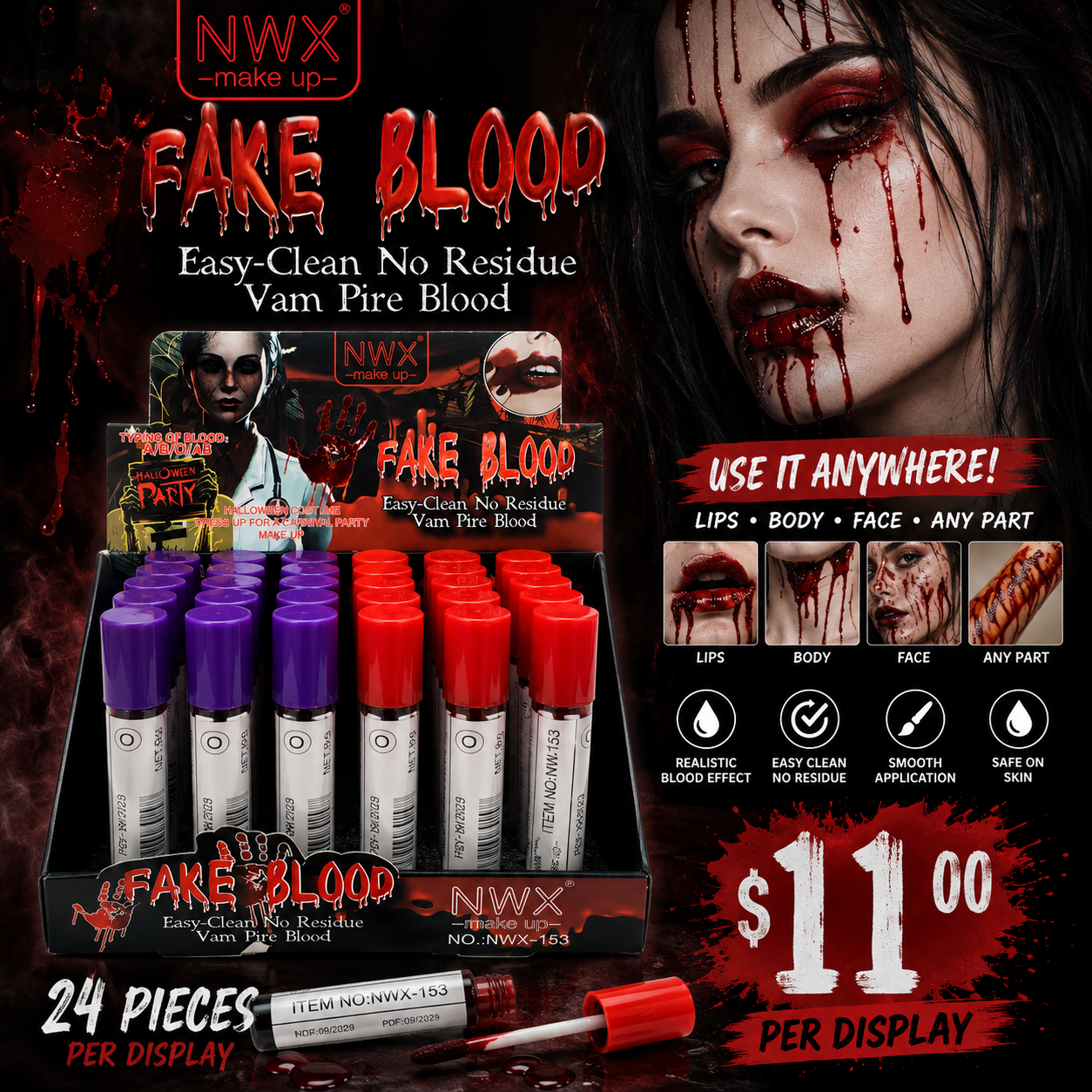 24PCS DISPLAY NWX FAKE BLOOD TINT NWX-153
