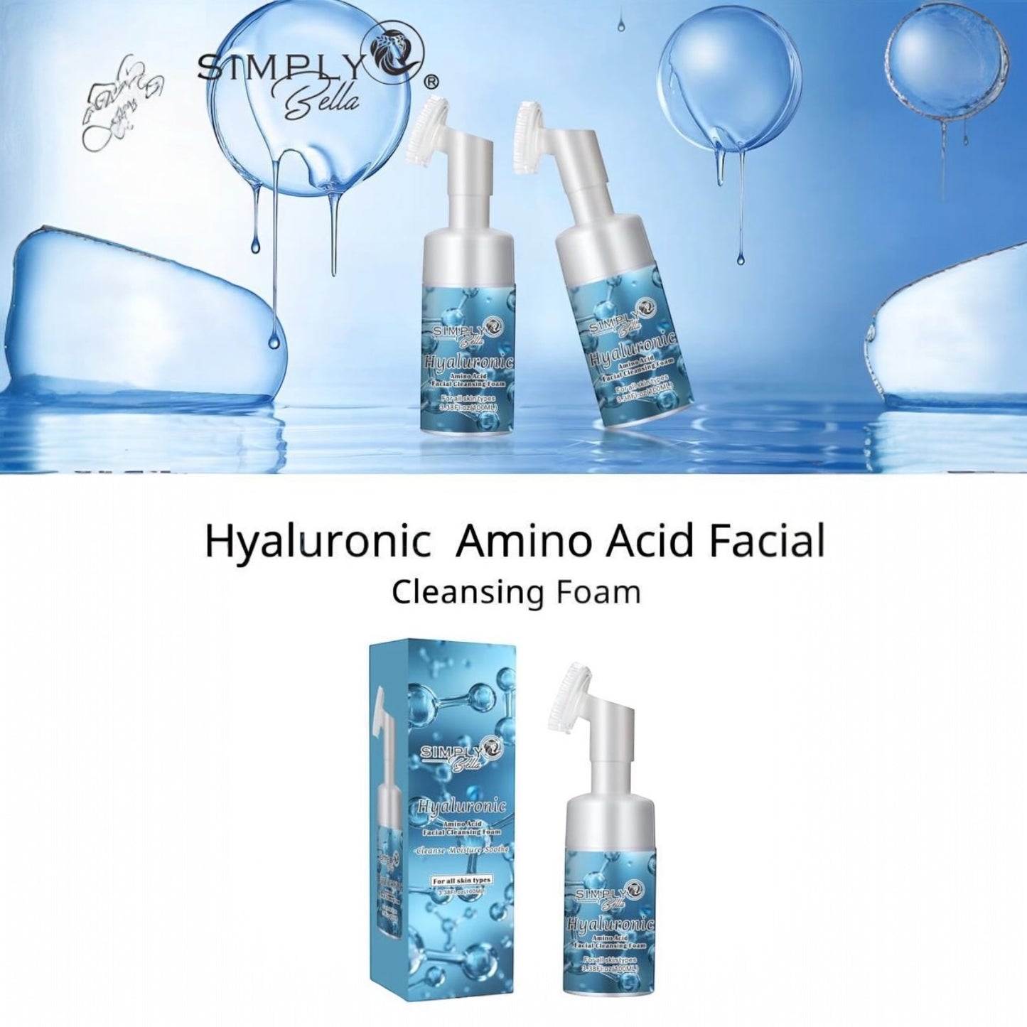 3PCS SIMPLY BELLA HYALURONIC FACIAL CLEANSING FOAM FC1015