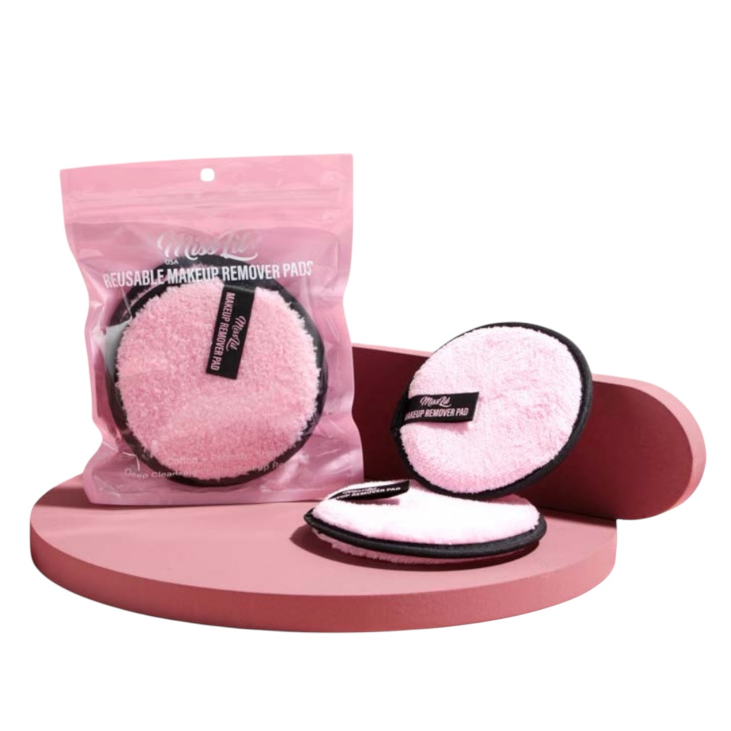 MISS LIL USA 2 PCS PINK & DARK MAKE UP REMOVER PADS