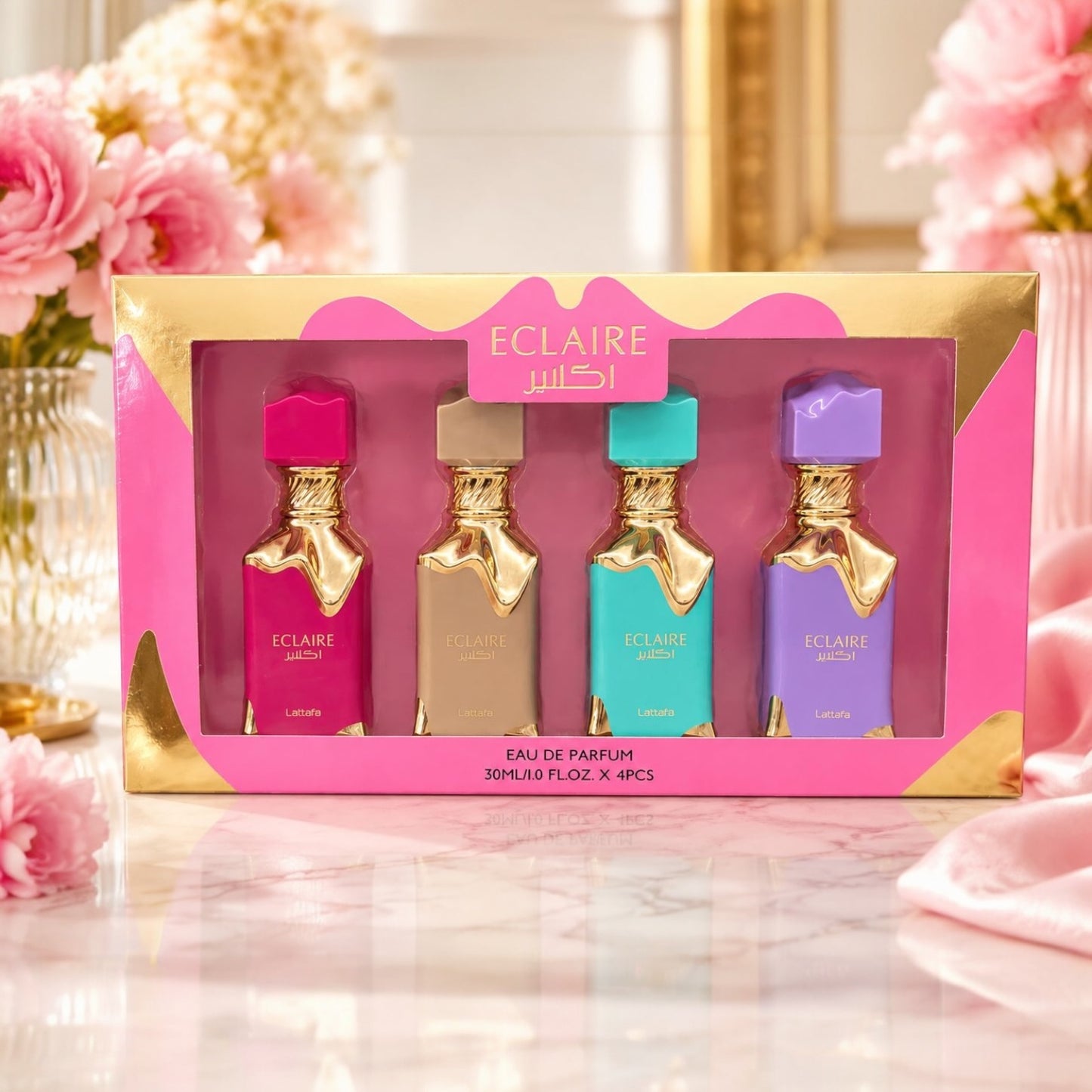 2PCS PINK E DUPE 4 DIFFERENT COLOR PERFUME DUO SETS 0638
