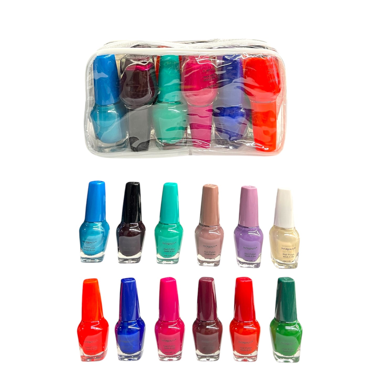 FAVOR BEAUTY 12 PCS VIBRANT COLORS NAIL POLISH SET #NP8097