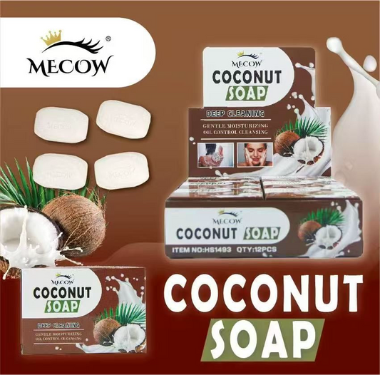 12PCS DISPLAY MECOW COCONUT SOAP HS1493