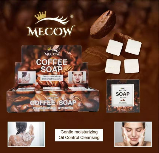 12PCS DISPLAY MECOW COFFEE SOAP HS1489