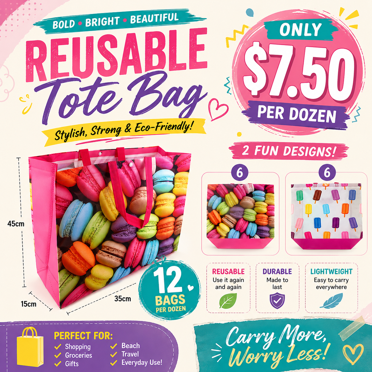 12PCS PACK ICE CREAM PLASTIC BIG BAGS KNV-8672