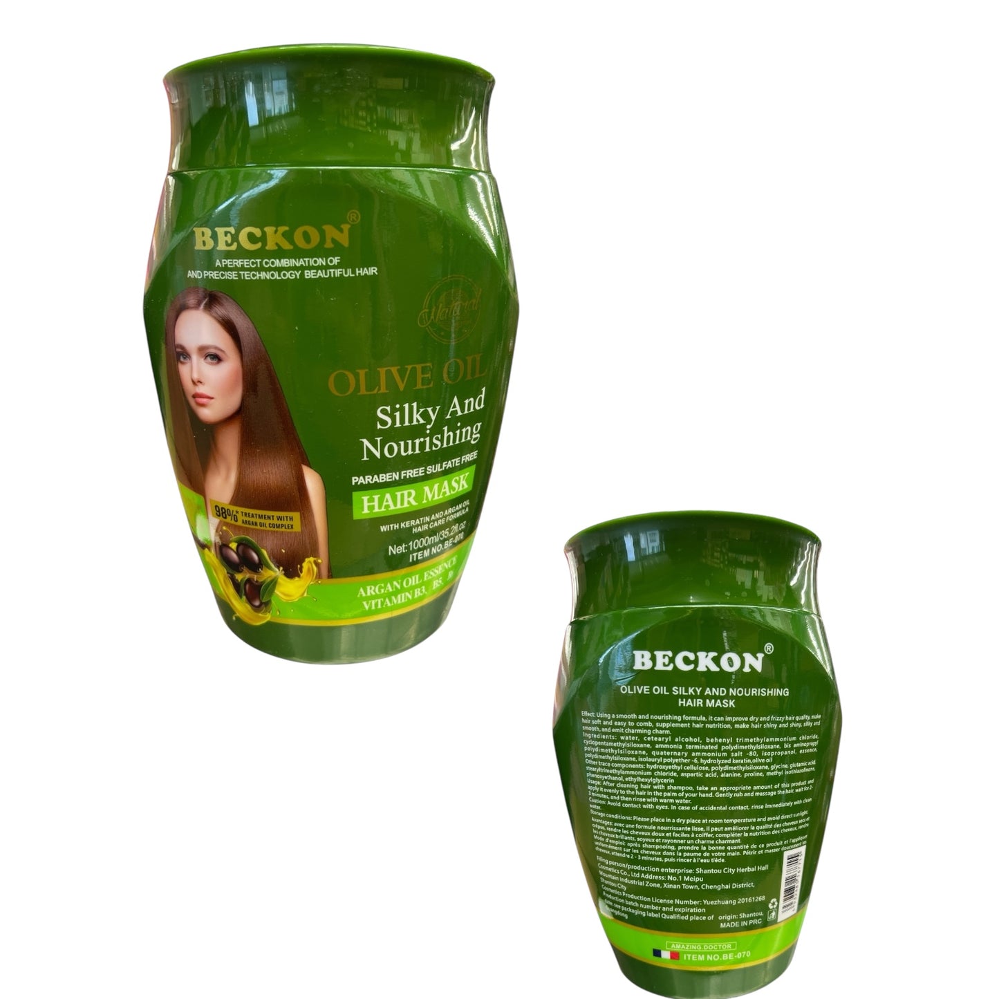 2PCS BECKON OLIVE OIL SILKY AND NOURISHING HAIR MASK