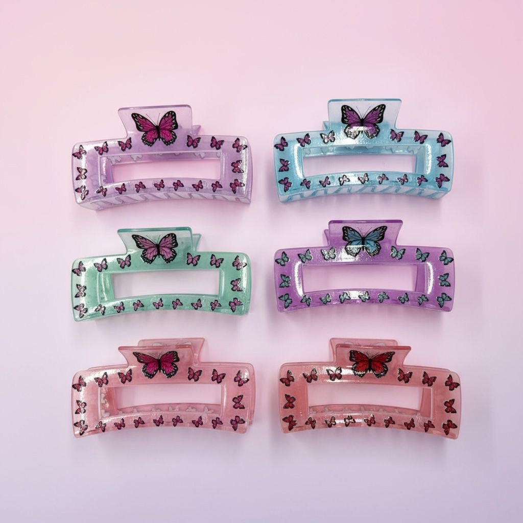 12PCS PACK BUTTERFLY HAIR CLIPS HCB