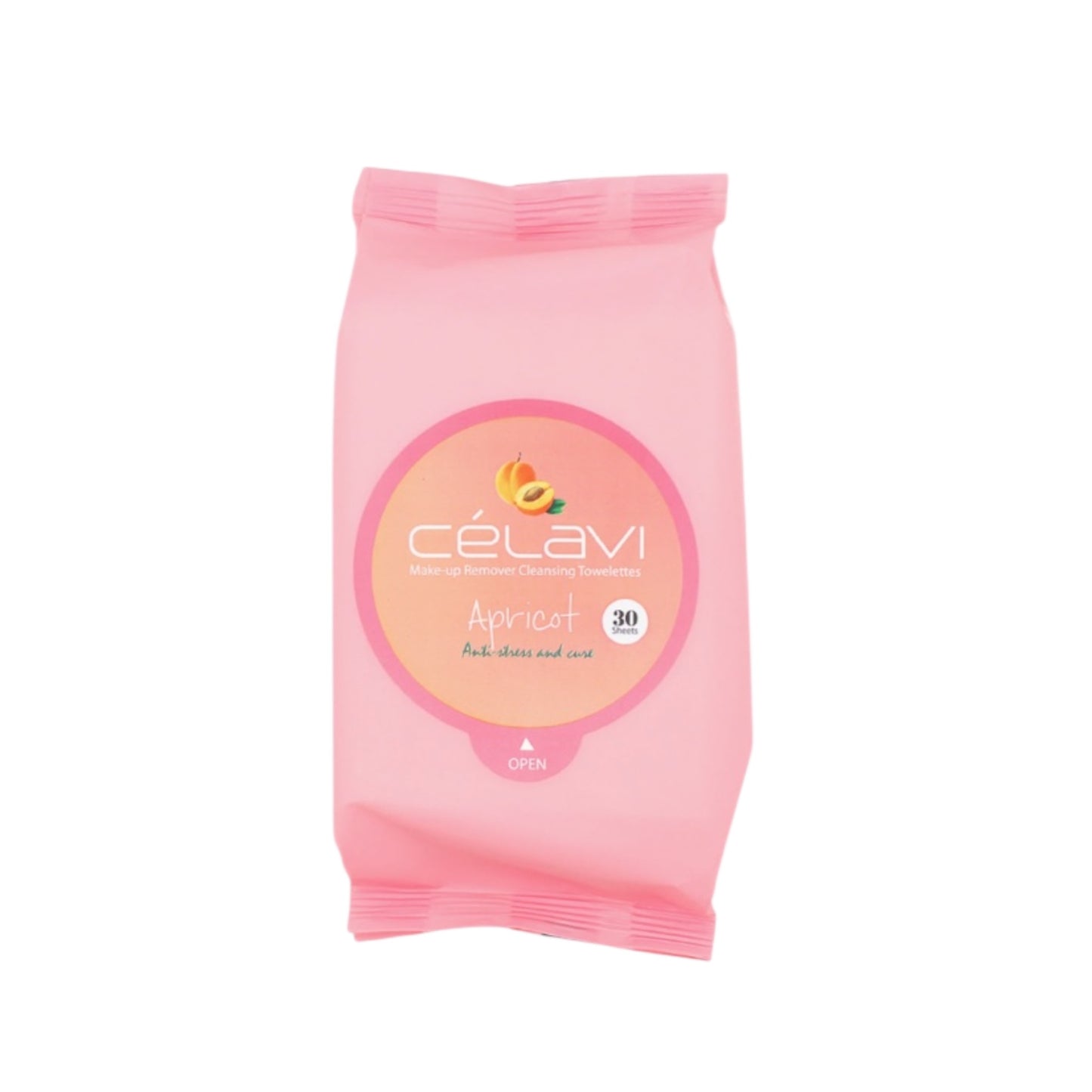 6PCS DISPLAY CELAVI APRICOT MAKE-UP REMOVER CLEANSING TOWELETTES MT009