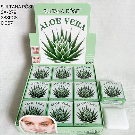18PCS DISPLAY SULTANA ROSE ALOE VERA SOAP SA-279