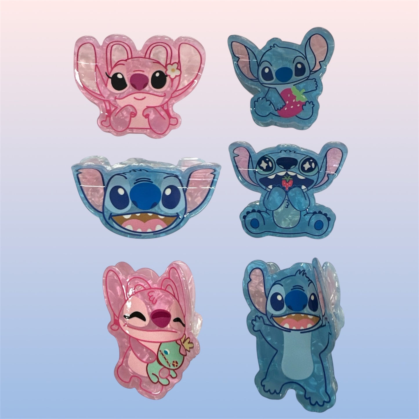 12PCS PACK BLUE AND PINK HAIR CLIPS SHCS