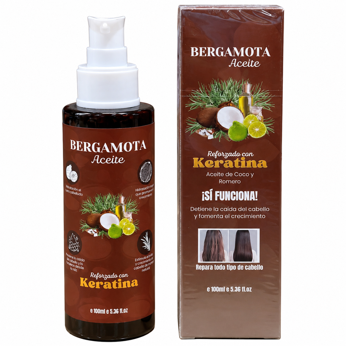 Aceite Bergamota Reforzado Con Keratina y Coco