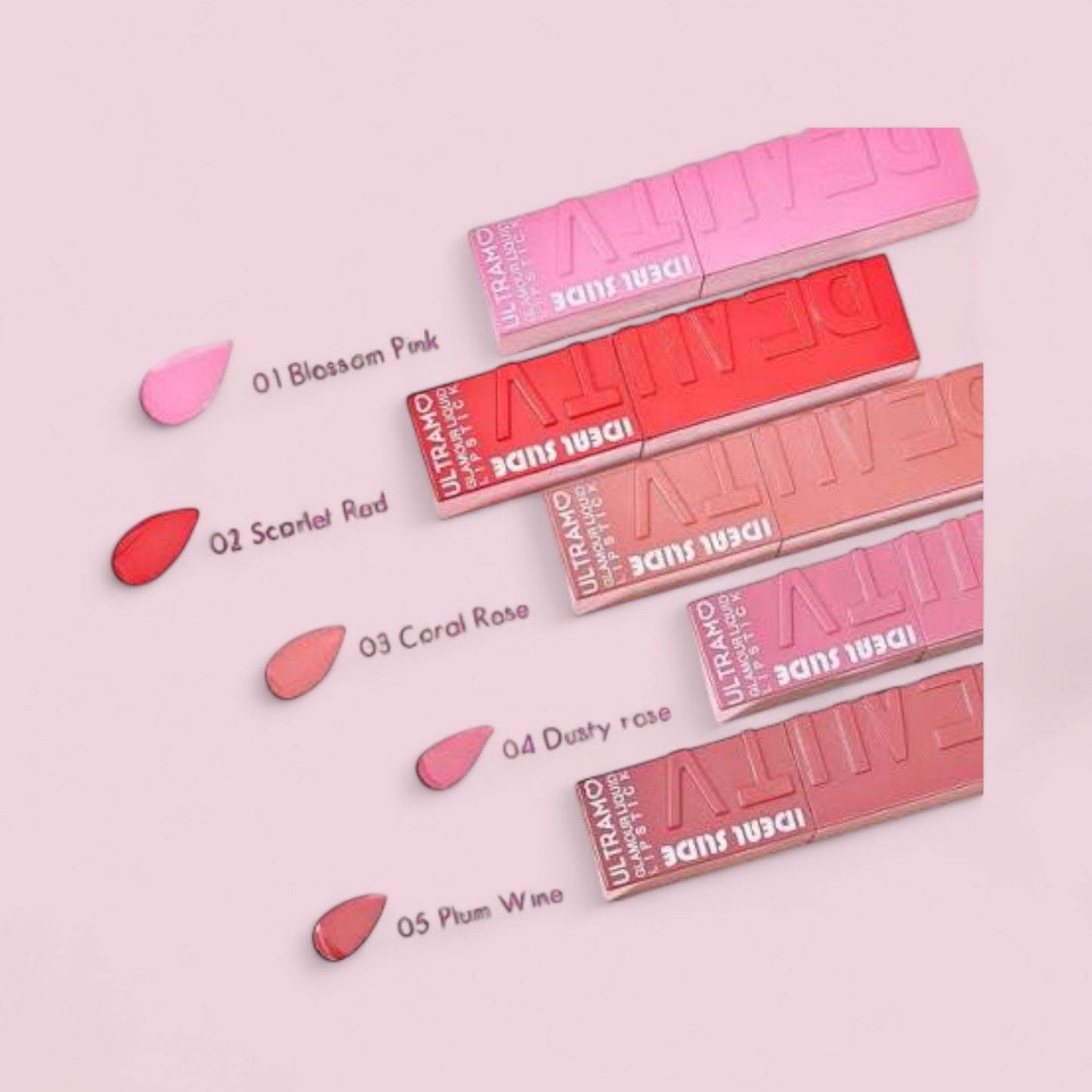 15PCS ULTRAMO IDEAL SLIDE GLAMOUR LIQUID LIPSTICK WQ007