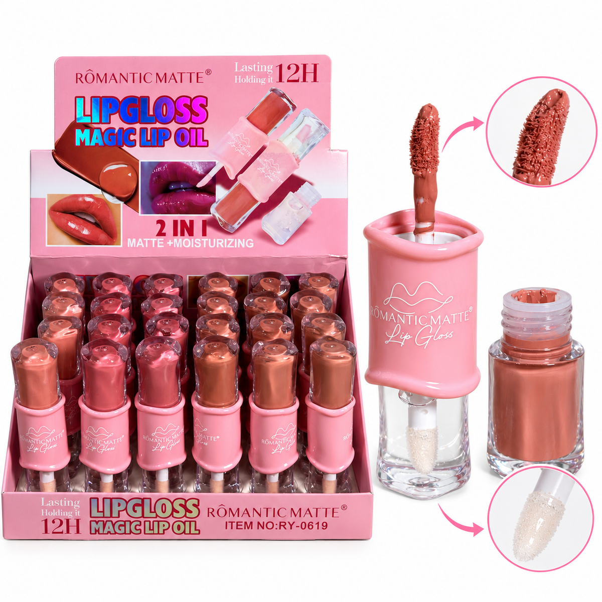 Romantic Matte Lip Gloss + Matte Lipstick Duo