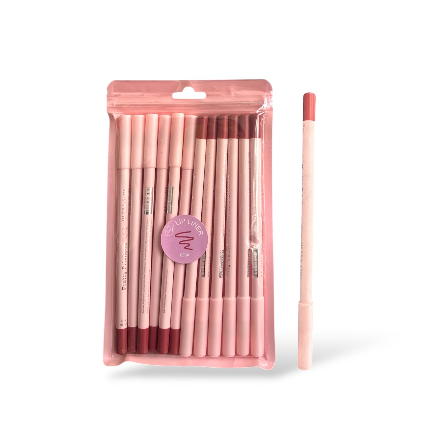 12PCS PACK PRETTY PRIVILEGE LIP LINER #09 BEBA
