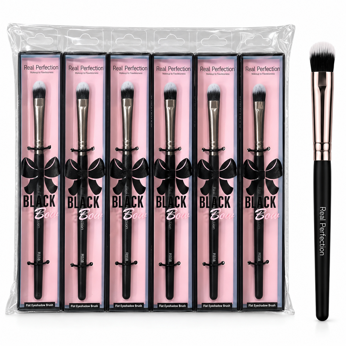 Real Perfection Black Bow Flat Eyeshadow Brush