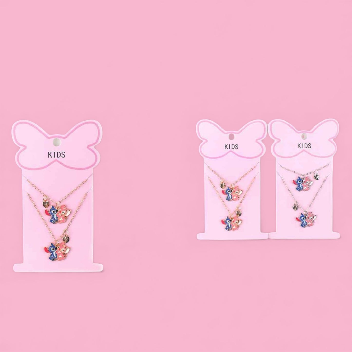 12PCS PACK BLUE GUY & PINK GIRL BFF NECKLACE DUO SET MNK-2712