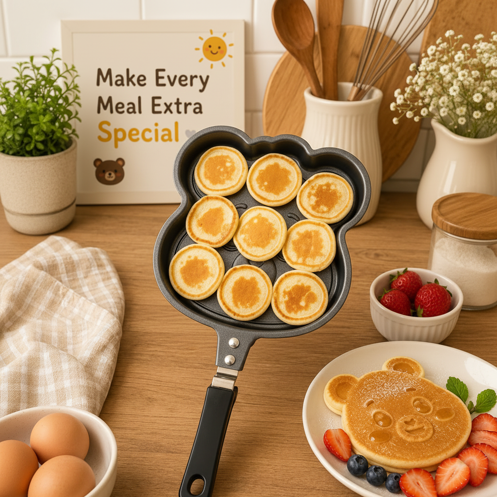 2PCS KIDS KITCHEN PAN MOOD BEAR