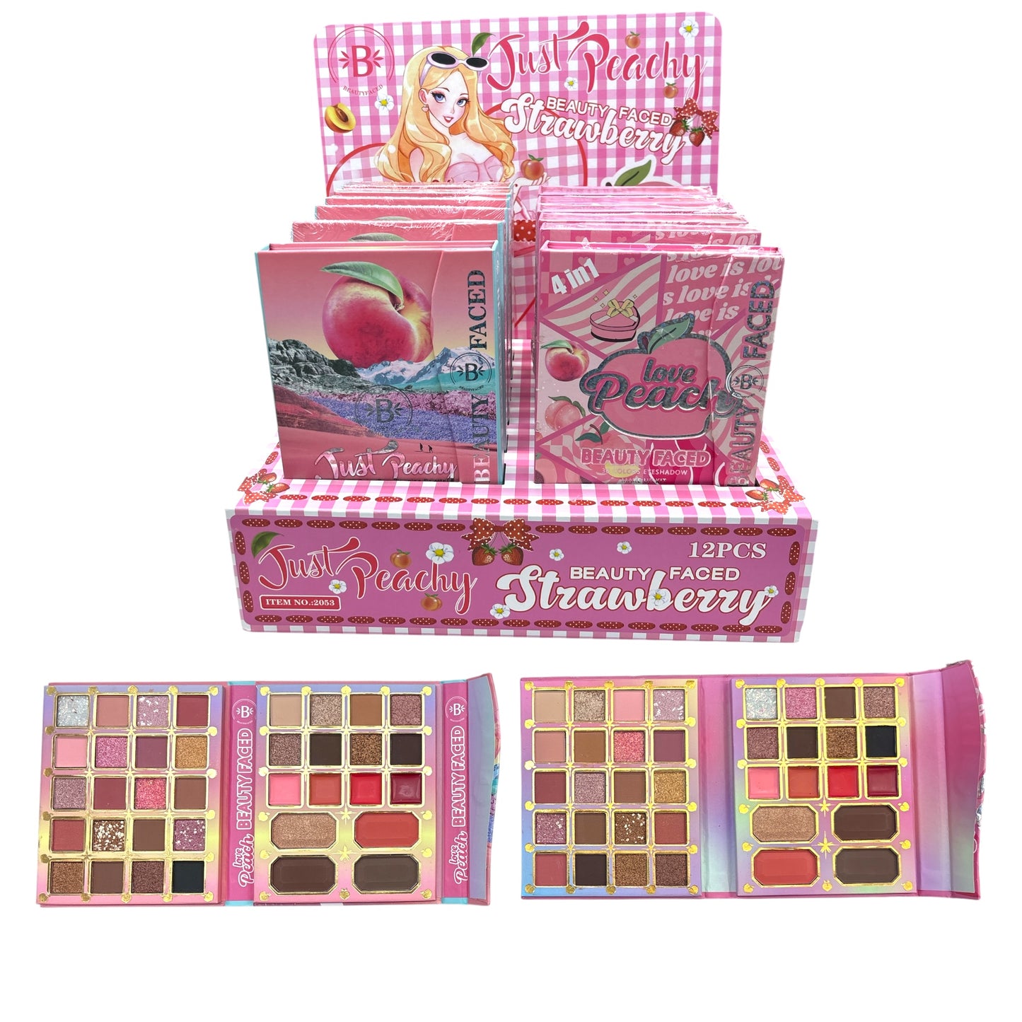 12PCS DISPLAY JUST PEACHY FACE SHAPING PALETTE #2053
