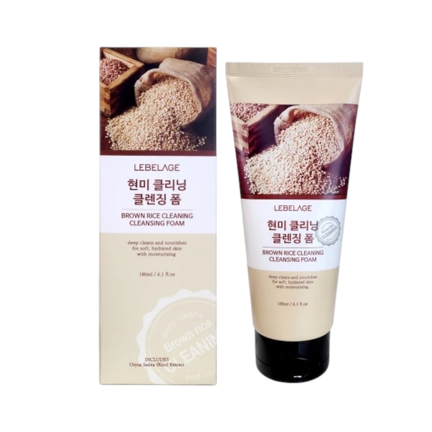 3PCS LEBELAGE BROWN RICE CLEANSING FOAM 2574