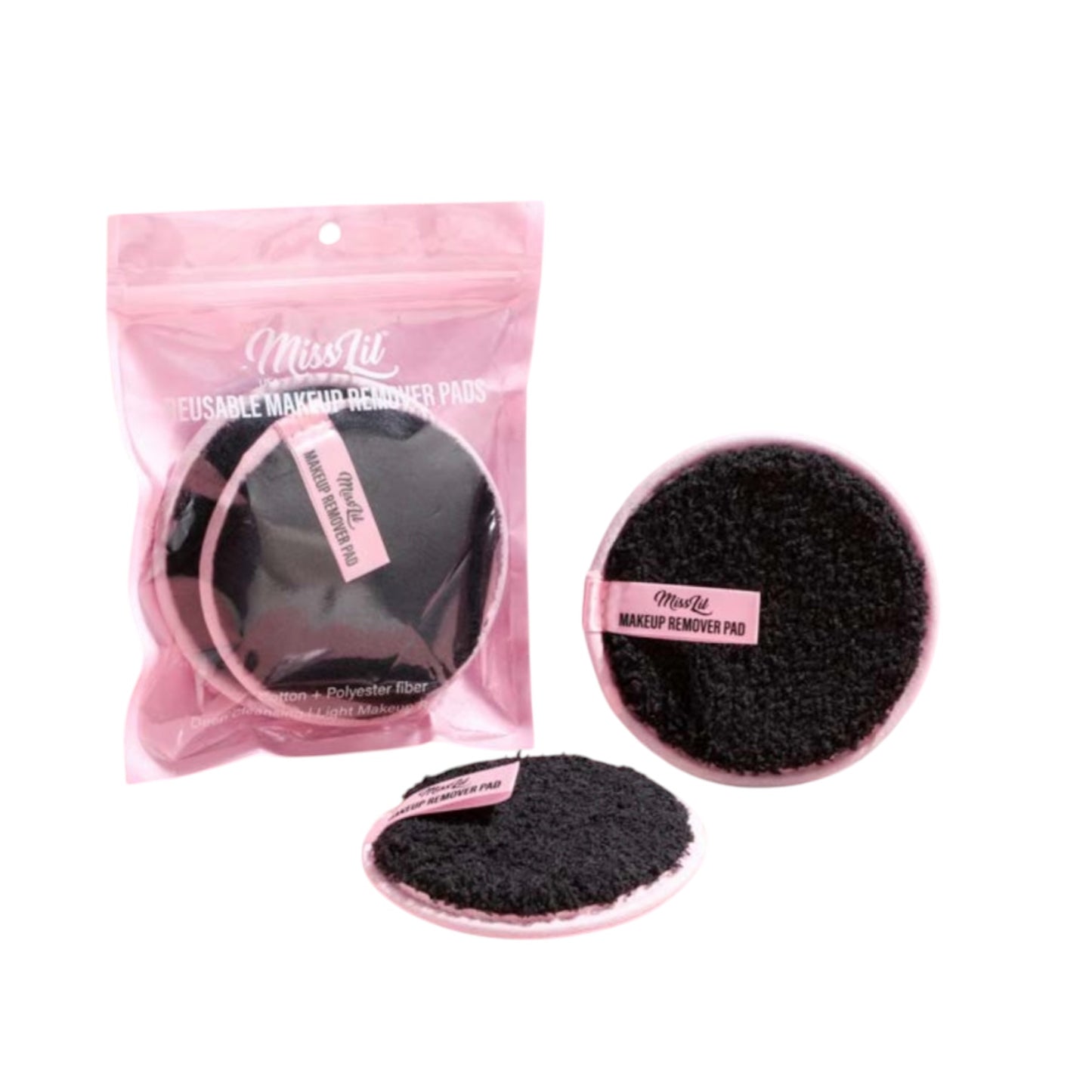 4PCS PACK MISS LIL USA 2 PCS DARK & PINK MAKE UP REMOVER PADS