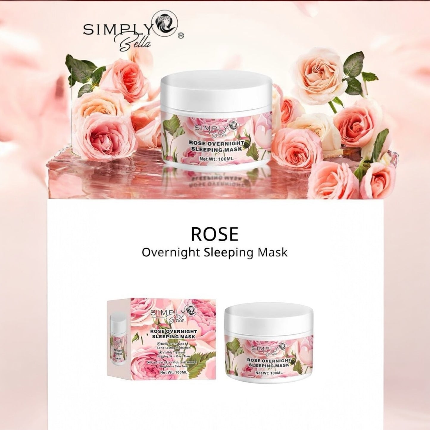 3PCS SIMPLY BELLA ROSE OVERNIGHT SLEEPING MASK FC1023