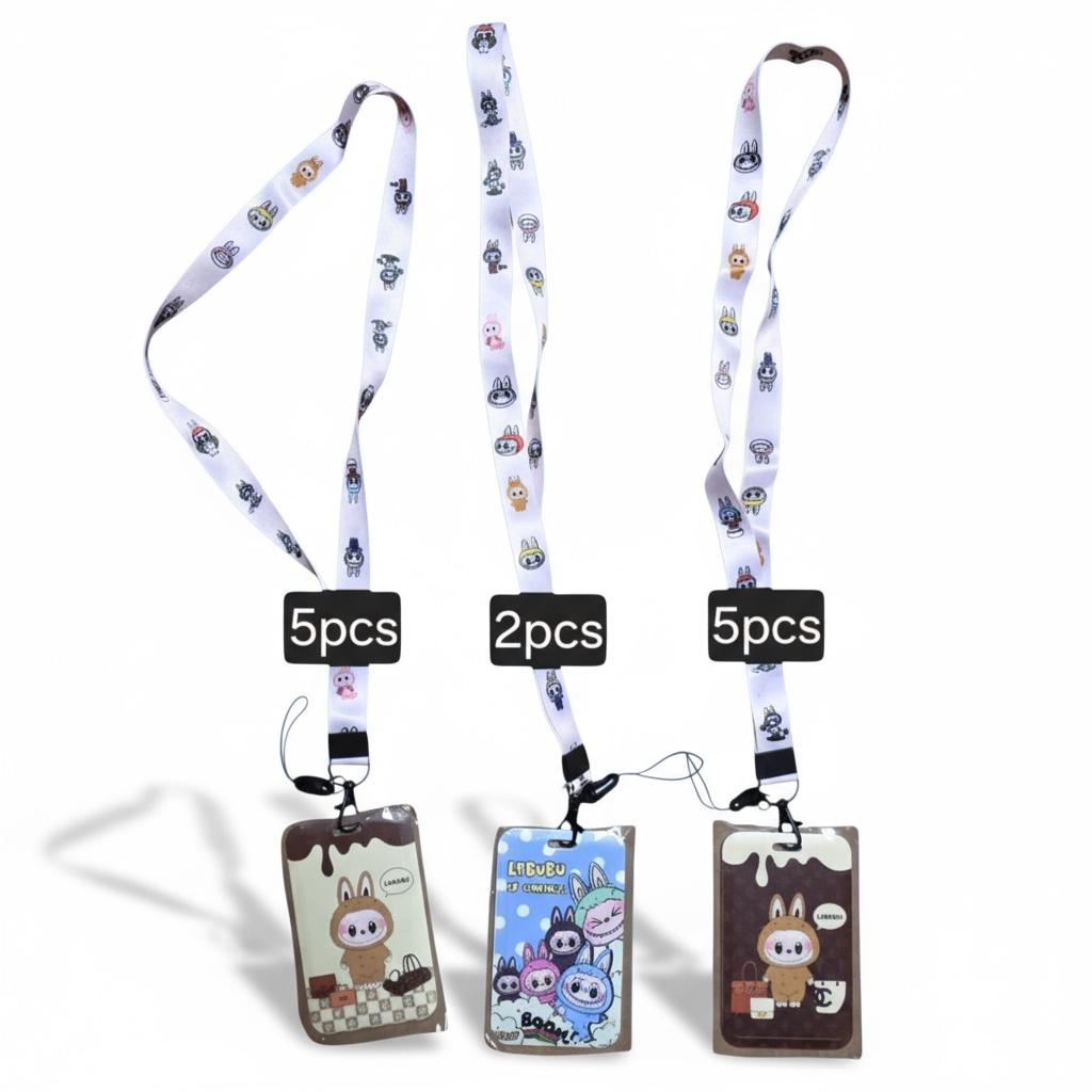 12PCS PACK PORTA ID WITH RIBBON BROWN