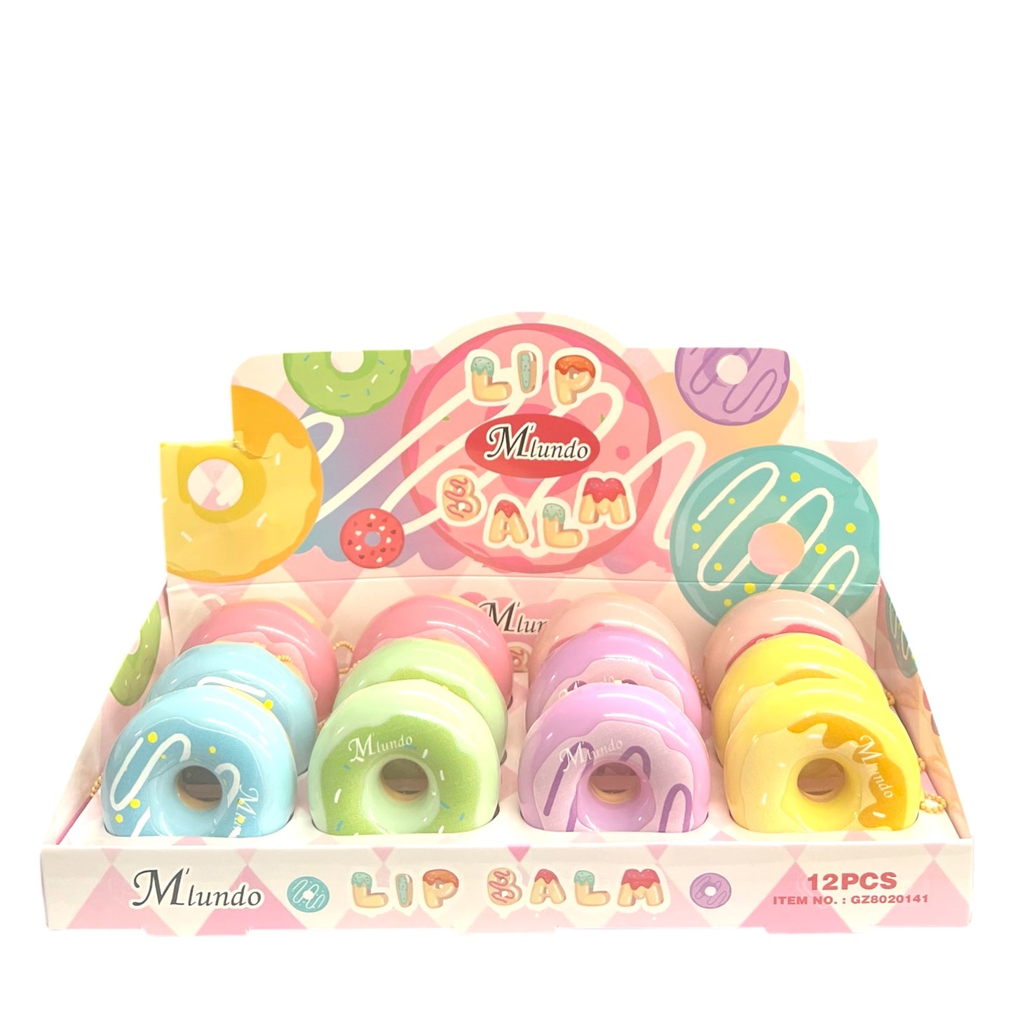 M’IUNDO DONUT LIP BALM 12 PCS DISPLAY