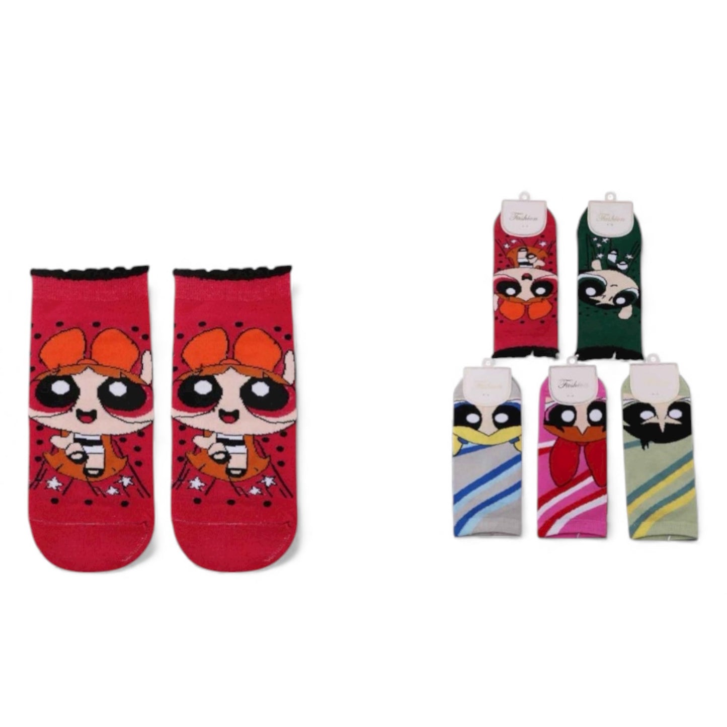 12PCS SUPER POWER GIRLS ANKLE SOCKS DNV-3108