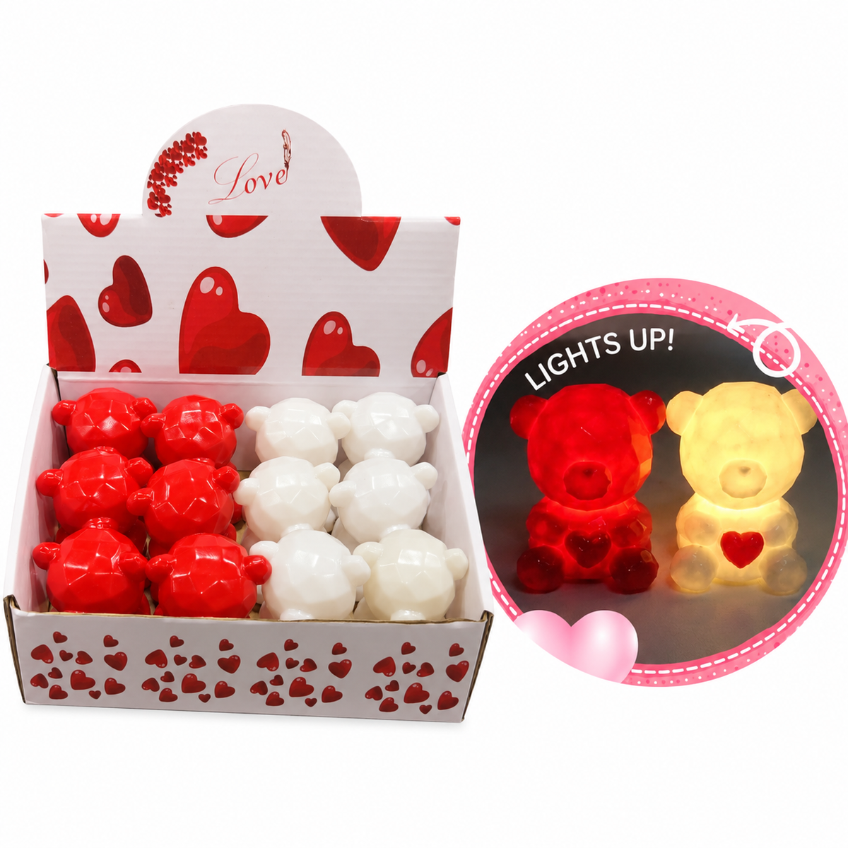 Box Light Up Valentine’s Day Bears