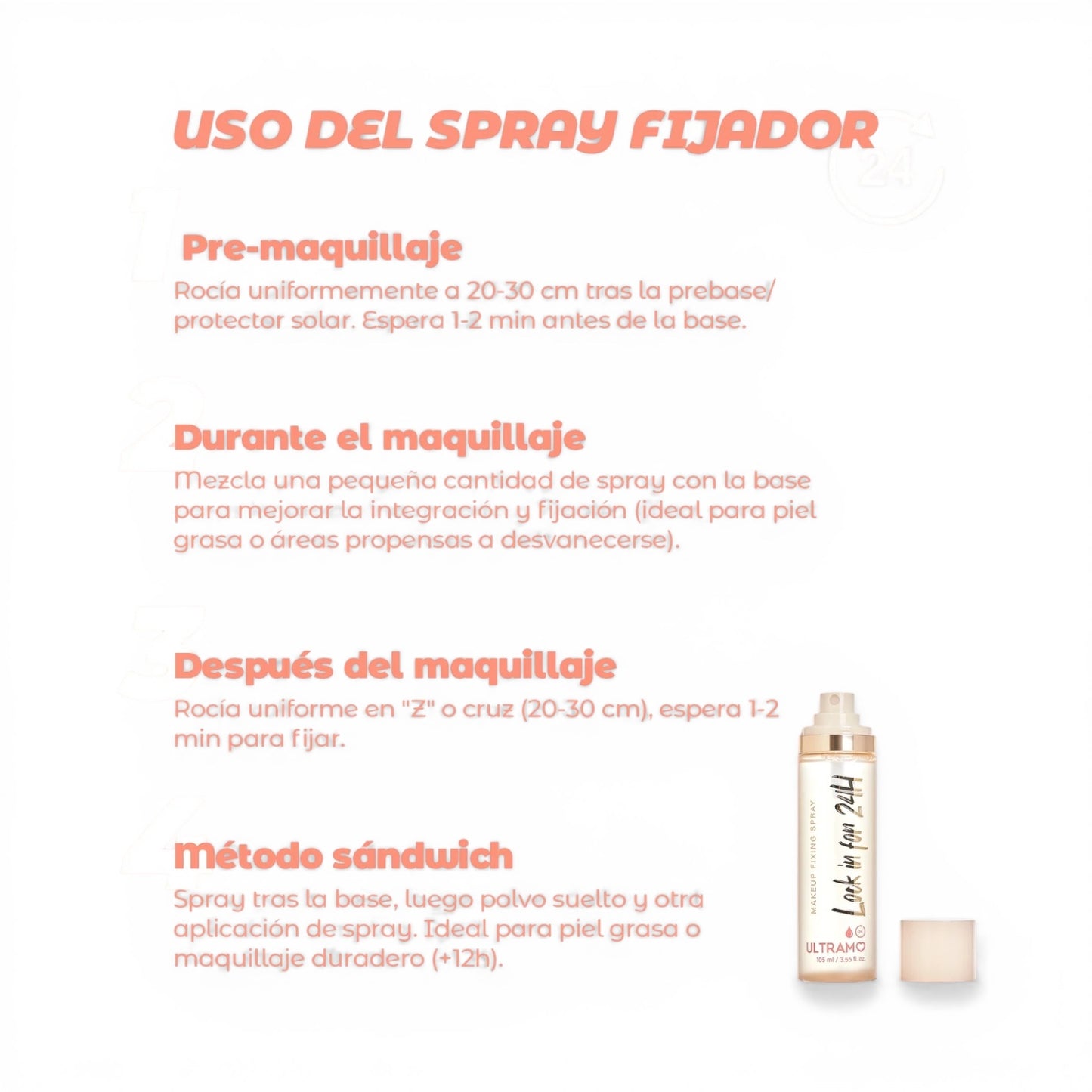 4PCS ULTRAMO LOCK IN FOR 24H MAKE UP FIXING SPRAY 2809FQ