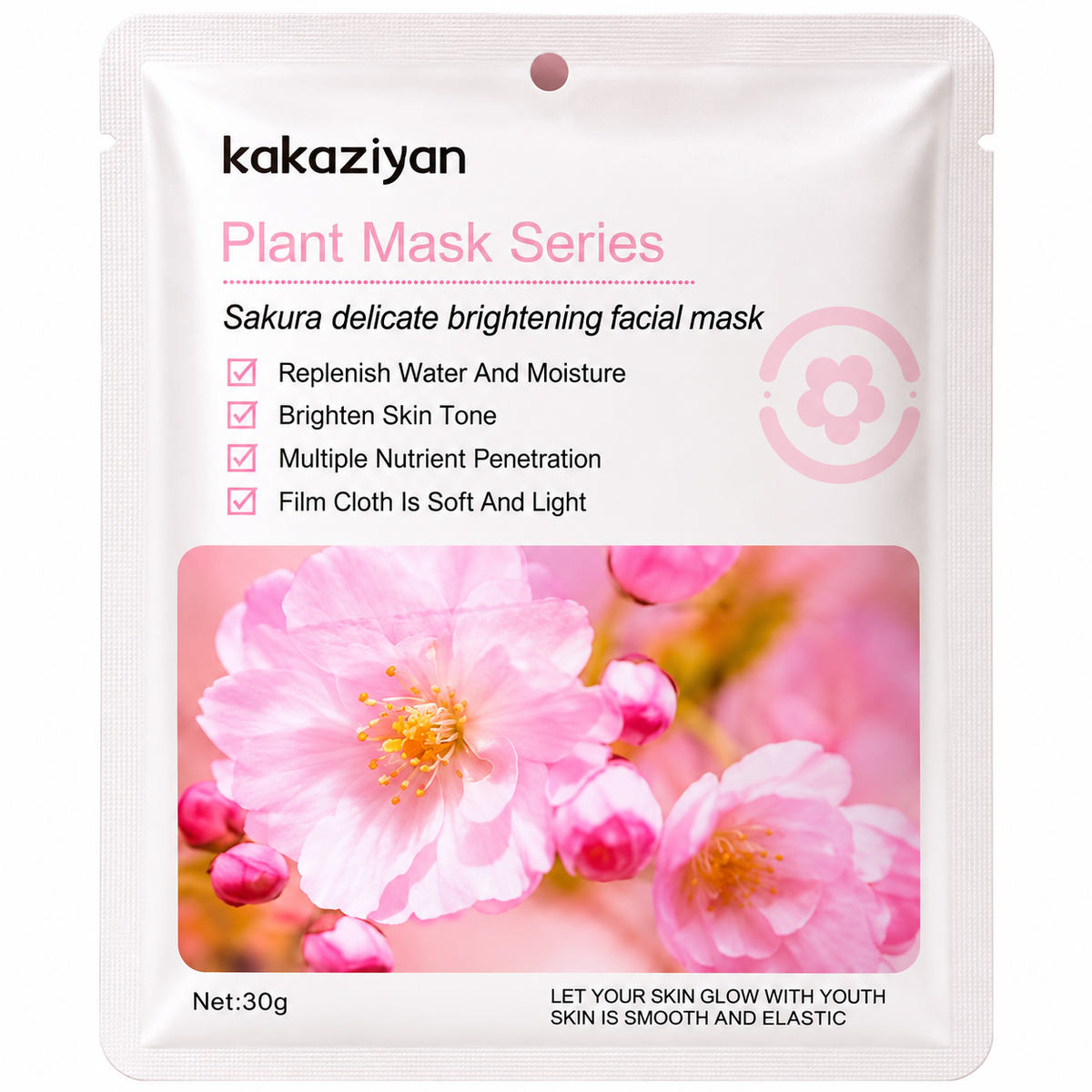 Mascarilla facial Kakaziyan de planta de cerezo