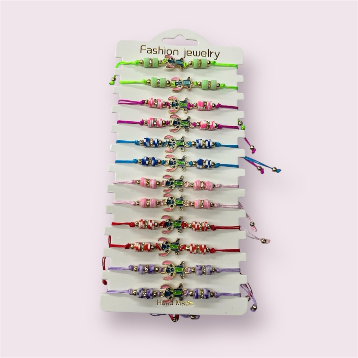 12PCS PACK BLUE GUY COLORED BEAD STRING BRACELETS