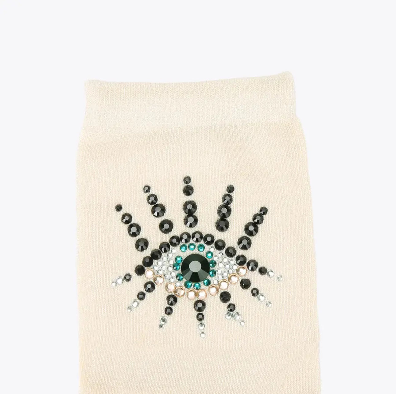12 PAIRS BEDAZZLED EVIL EYE LONG SOCKS