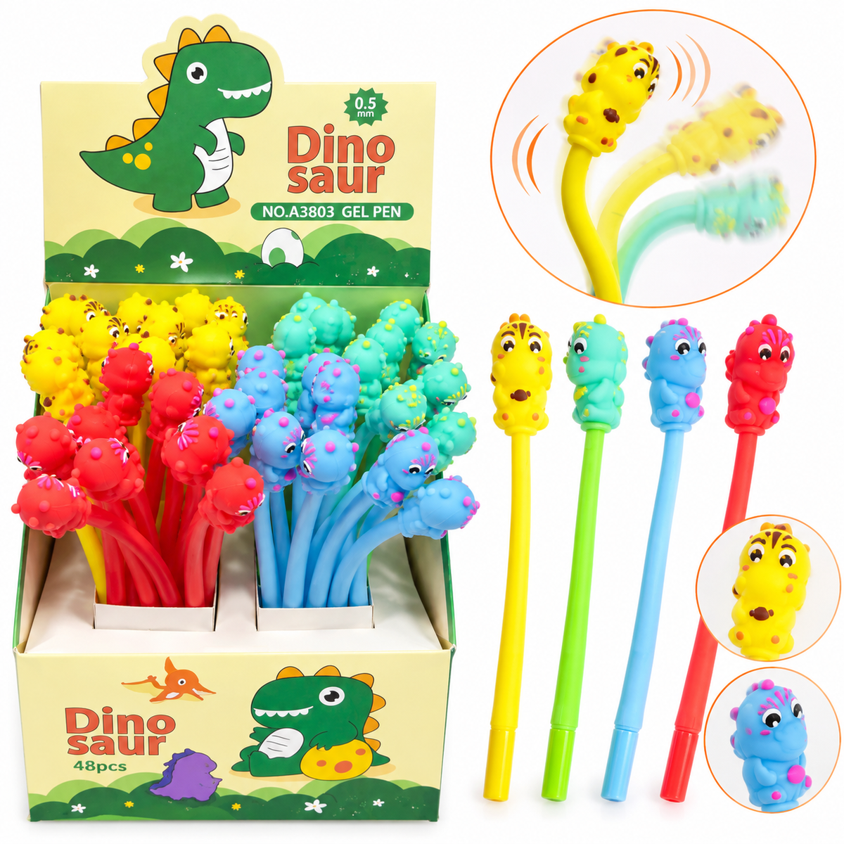 Bolígrafos de gel surtidos de dinosaurios
