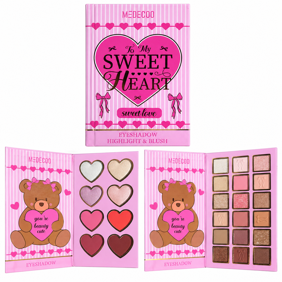 Paleta de sombras de ojos Medecoo de dos capas para mi amor