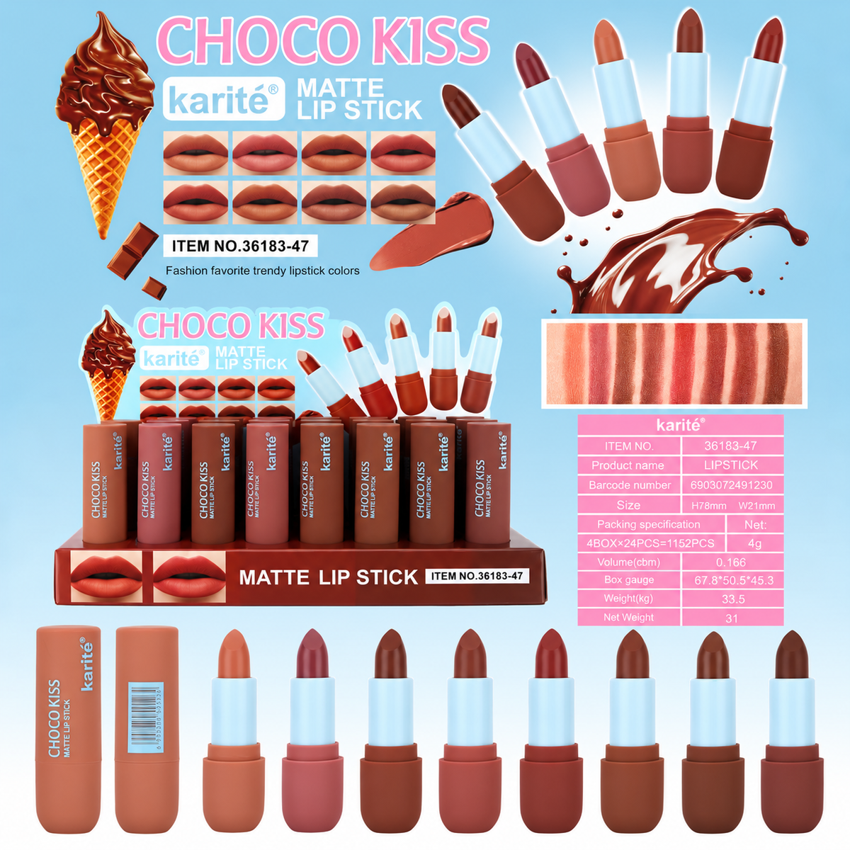 Karite Choco Kiss Matte Lip Stick