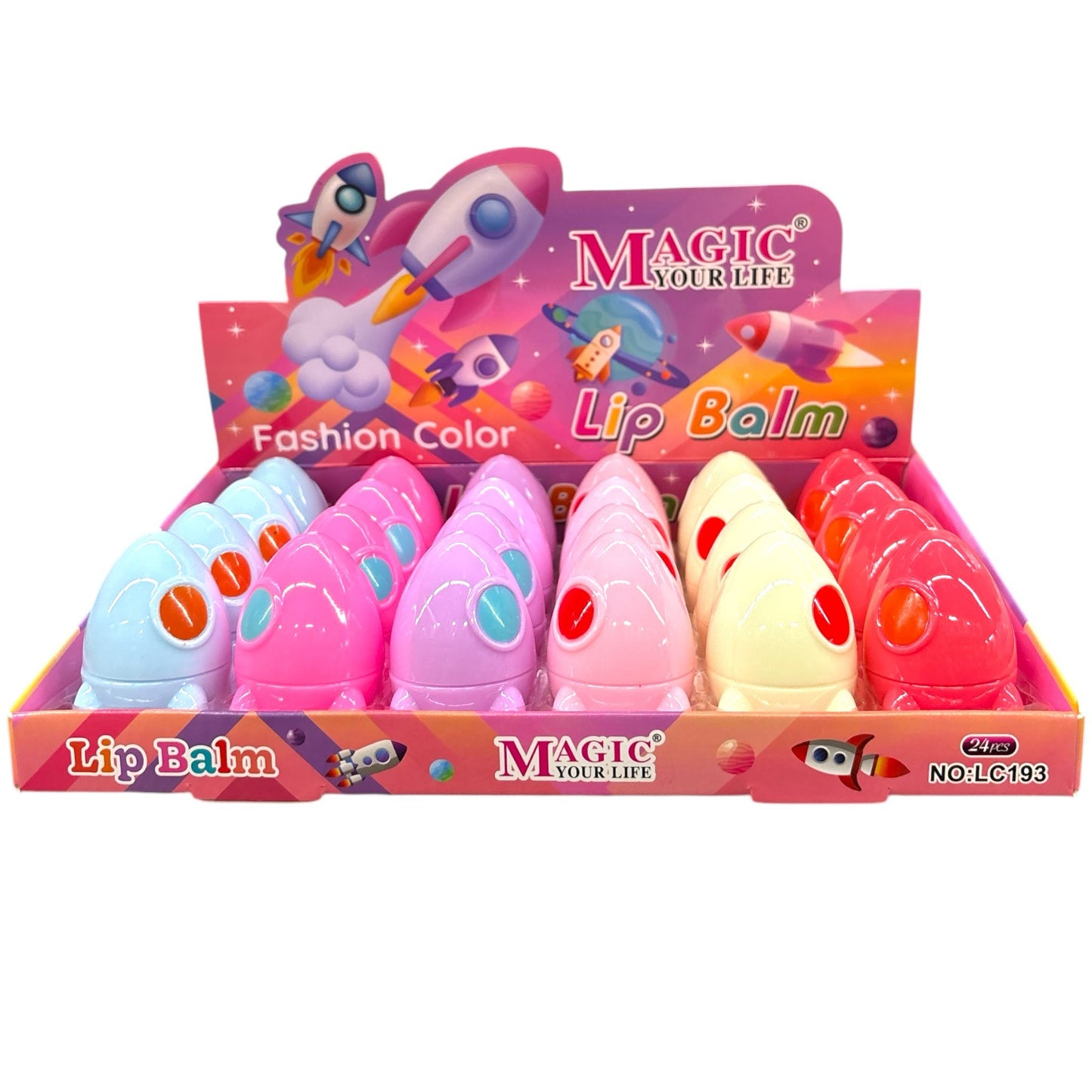24PCS DISPLAY MAGIC YOUR LIFE SPACESHIP LIP BALM LC193