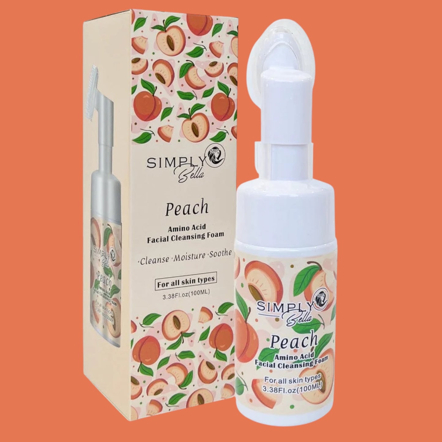 3PCS SIMPLY BELLA PEACH FACIAL CLEANSING FOAM FC1032
