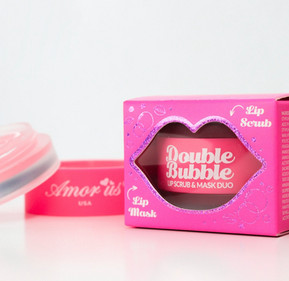 AMOR US DOUBLE BUBBLE LIP SCRUB AND MASK DUO CO-2BLD R20