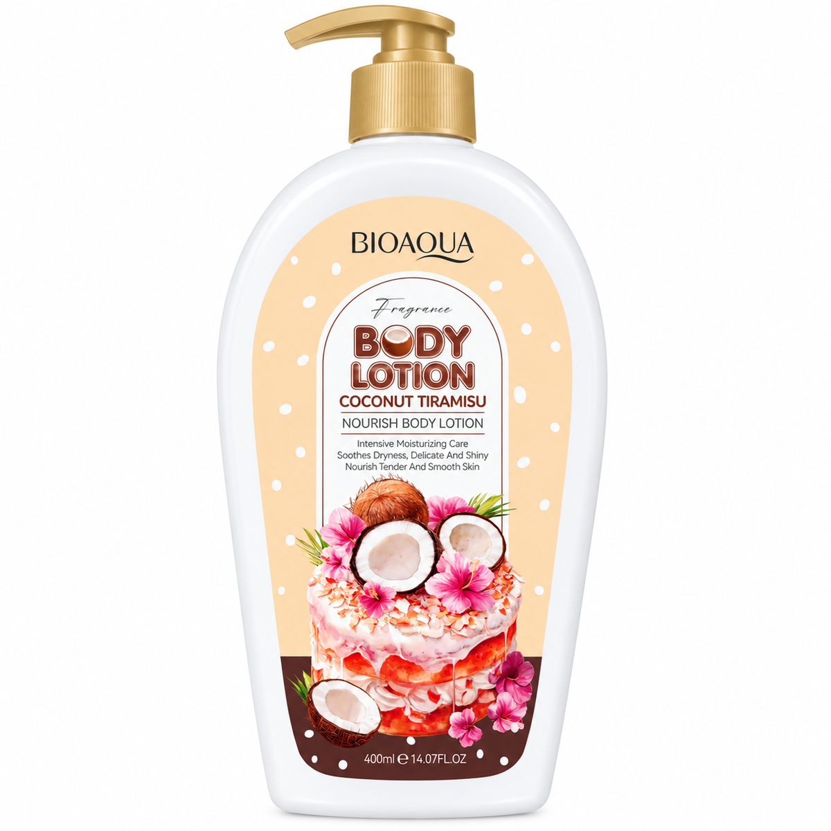 Loción corporal de coco y tiramisú Bioaqua