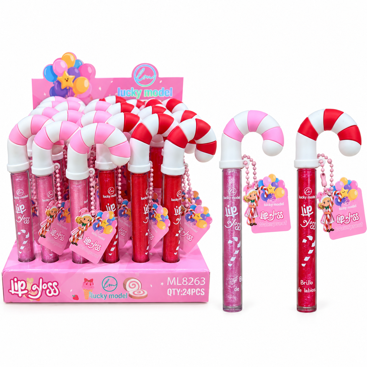 Lucky Model Candy Cane Lip Gloss