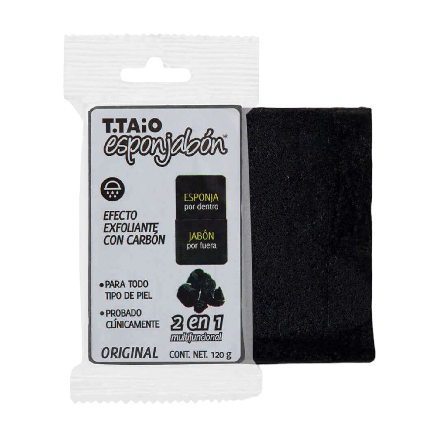 6PCS T.TAIO ESPONJABON CHARCOAL 8410