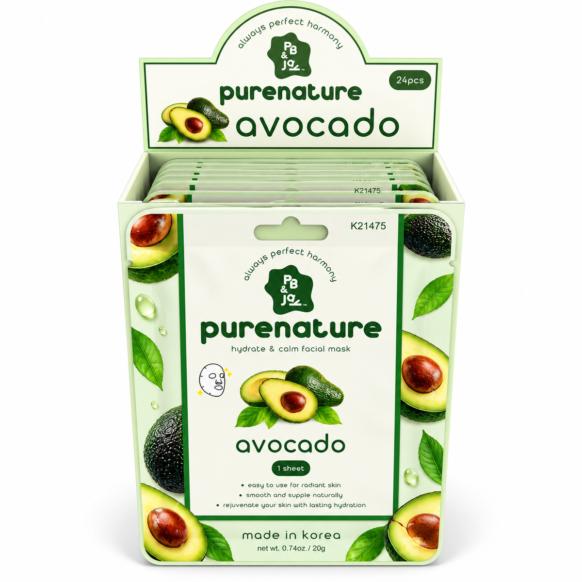 Mascarilla facial de aguacate PB & Jay Korean Purenature